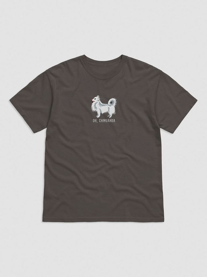 Oh, Chihuahua T-Shirt(Embroidered) of a Longhaired Chihuahua(White) product image (1)