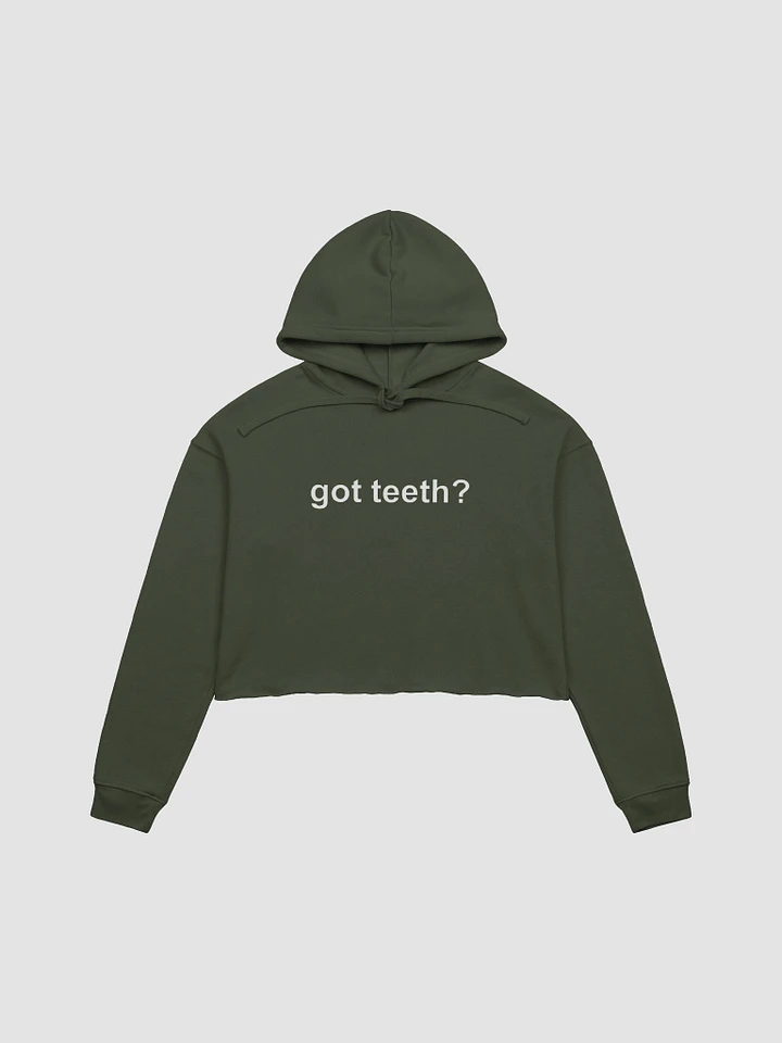 got teeth? fleece crop hoodie product image (2)