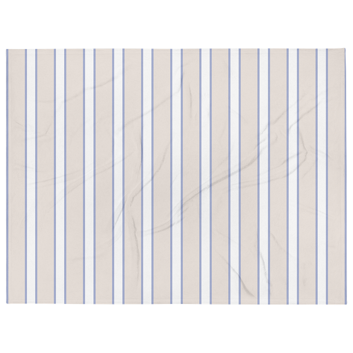 HAMPTONS CHIC - CLASSIC BLUE WHITE STRIPED PLUSH BLANKET product image (1)