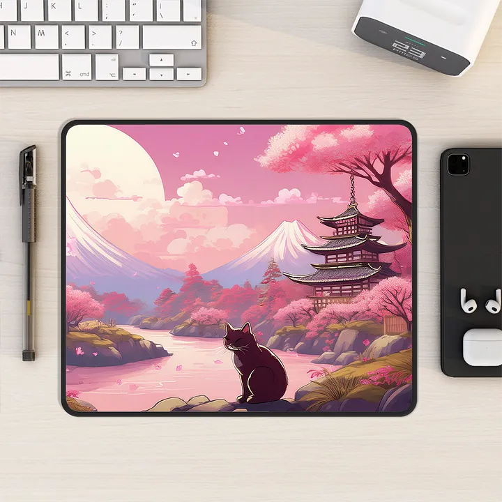 Whiskered Blossoms Small Mouse Pad (7 x 9) product image (1)