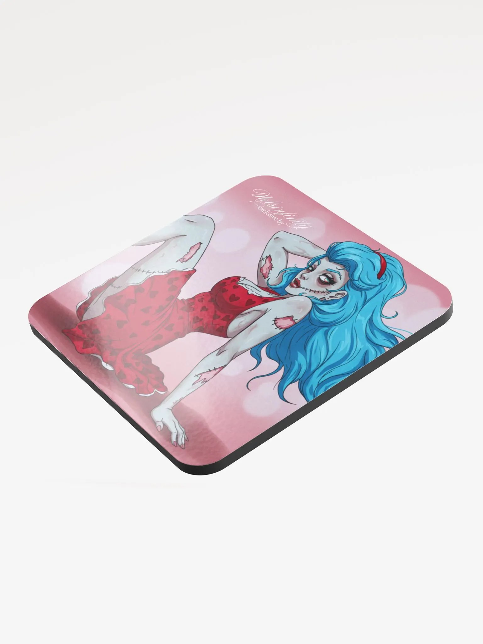 V4 Zombie Pinup Glossed Cork Coaster product image (3)