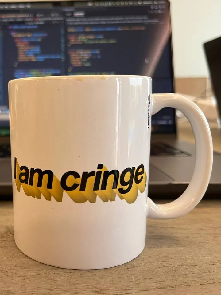 i am cringe but i am free mugs (smaller text) - 100% ceramic product image (1)