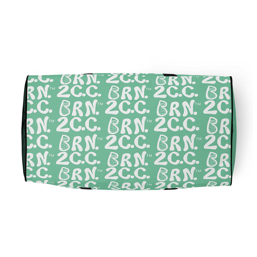 BOURNE to Cape Cod™ | Duffle Bag | BRN.2C.C.™ | Coastal Gym & Travel Gear | 22" All-Over Print Weekender | White Logos on Vista Blue Green product image (5)