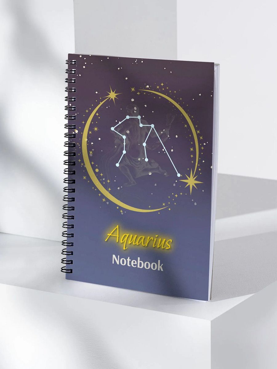 Personalized Aquarius Zodiac Spiral Dotted Notebook Journal – Starry Constellation Gift for Astrology Lovers, Birthday, Valentine, Christmas, Horoscope, Celestial, Moon, Stars, Stationery, Sketching product image (4)