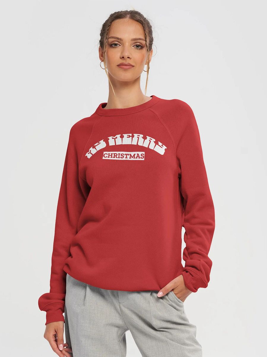 J'adore Noël Unisex Fleece Raglan Sweatshirt product image (4)
