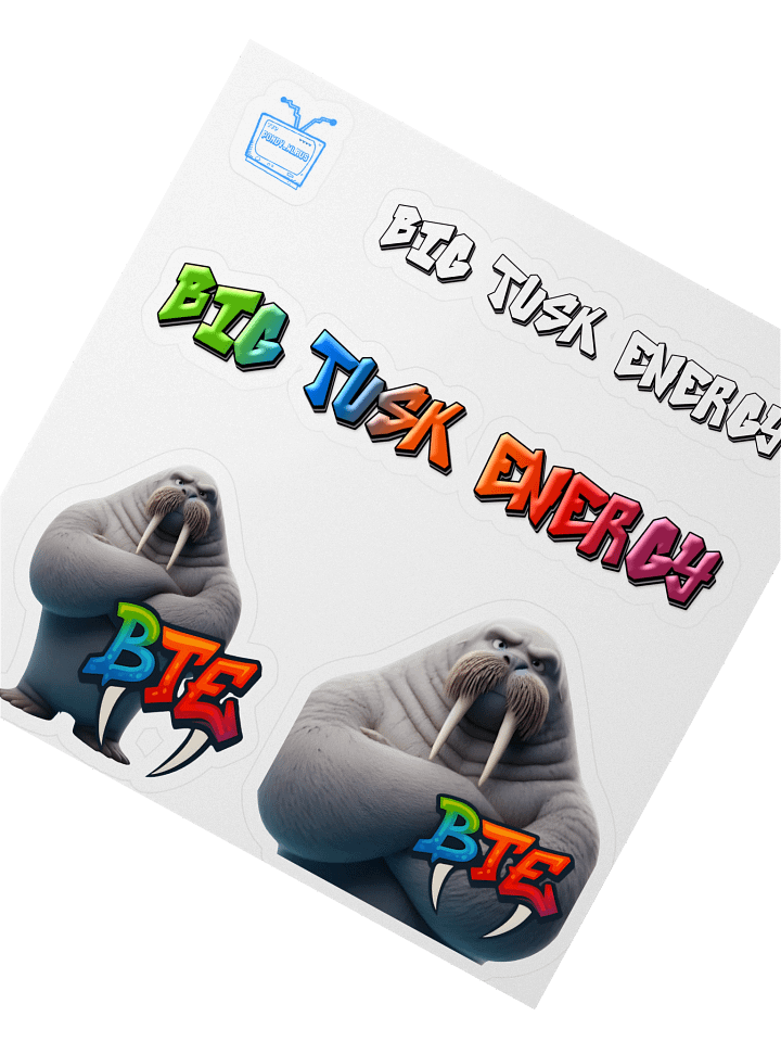 Big Tusk Energy Kiss Cut Stickers product image (2)