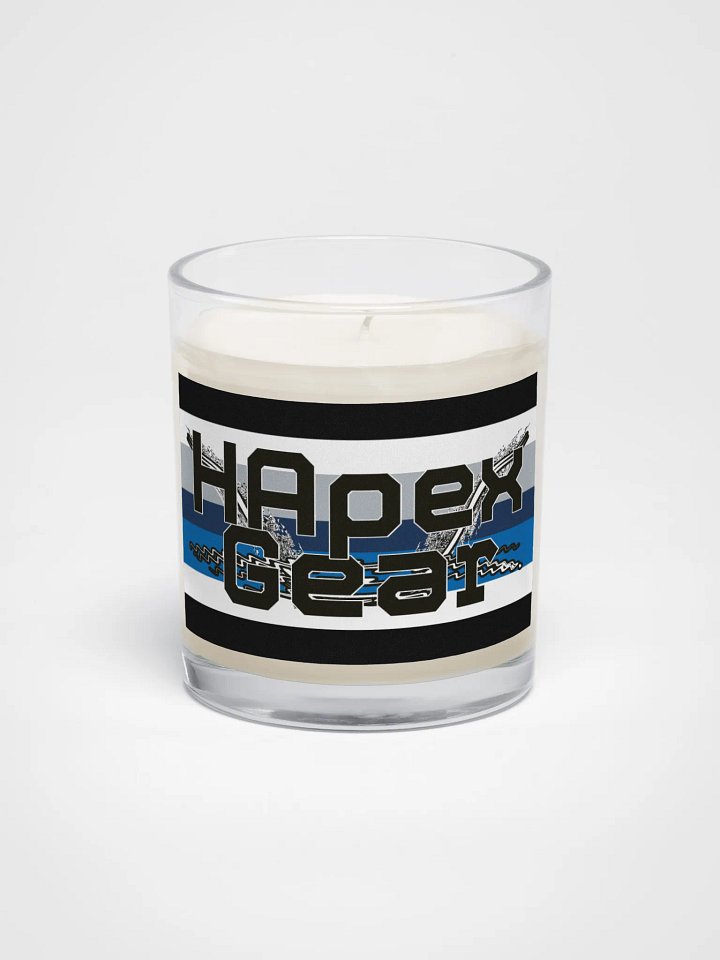 Black HApex Gear White Logo - Soy Wax Candle In A Clear Glass Jar product image (1)