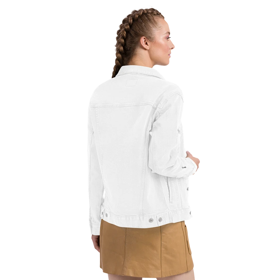 Embroidered Classic White Unisex Denim Jacket product image (6)