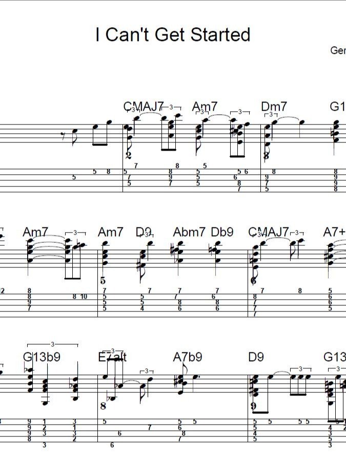 I can't get started - Guitar sheet music product image (1)