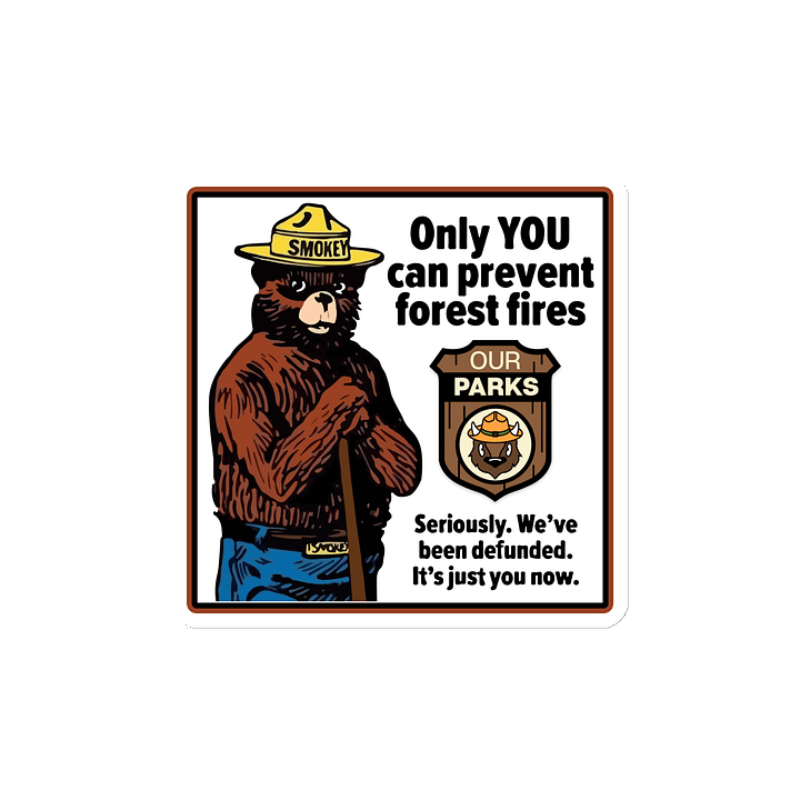 We've been DEFUNDED! Flat Magnet 3 SIZES! Smokey Our Parks Bear Alt National Parks Die Cut Magnet product image (2)