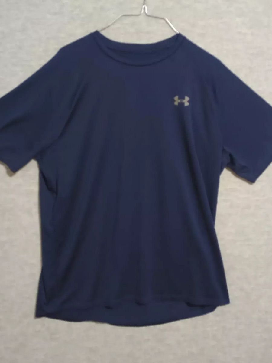 Under Armour Men Activewear Top Large Navy Logo Short Sleeve Crew Neck Tech Tee product image (1)