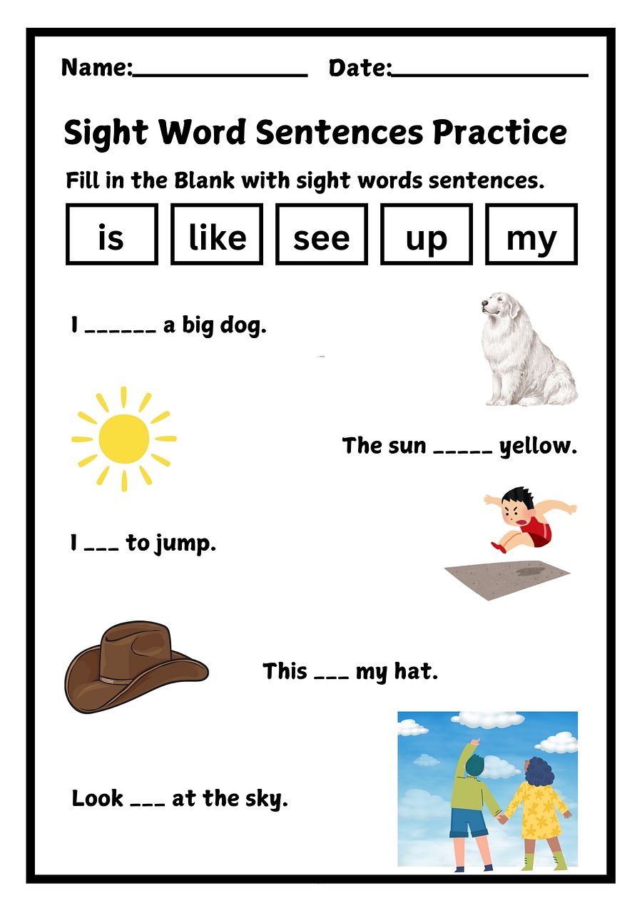 first grade sight words sentence worksheets PDF product image (2)