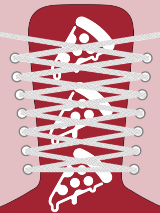 Love Pizza High Top Red/White Female product image (10)