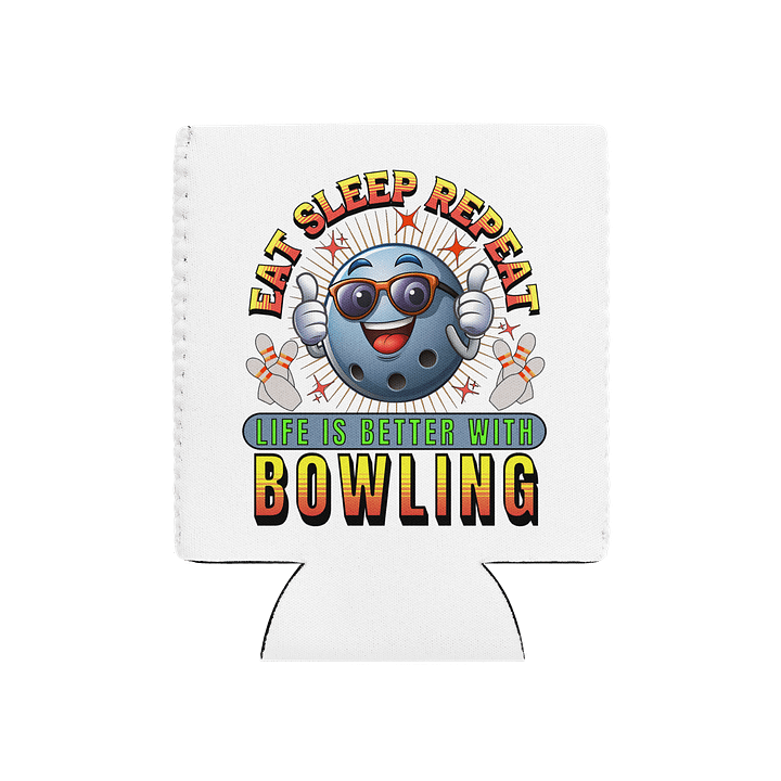 Eat Sleep Repeat Thumbs Up Bowling Ball Can Cooler product image (2)