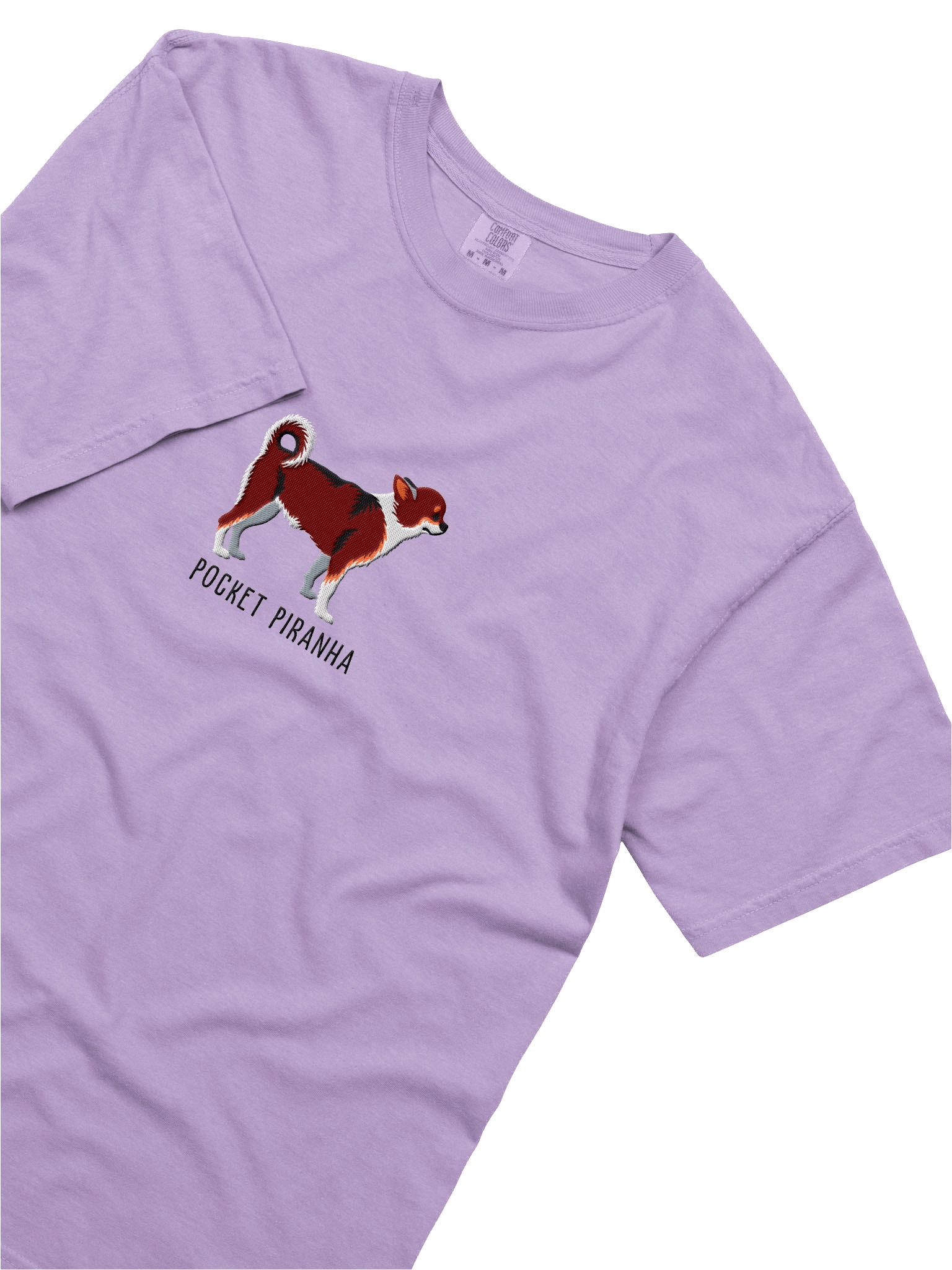 Pocket Piranha T-Shirt(Embroidered) of a Chihuahua(Chocolate Tricolor) product image (35)