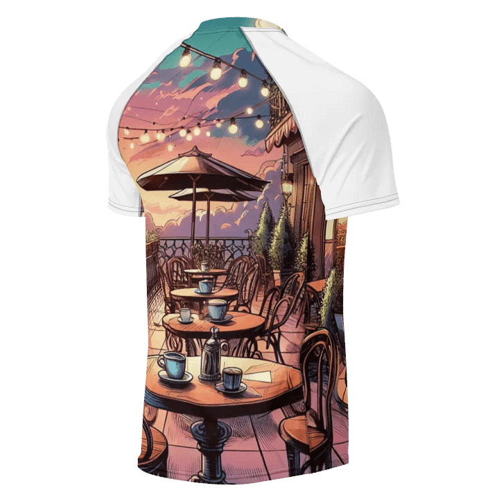Sunset Patio All-Over Print Men's Rash Guard | AI Design product image (2)