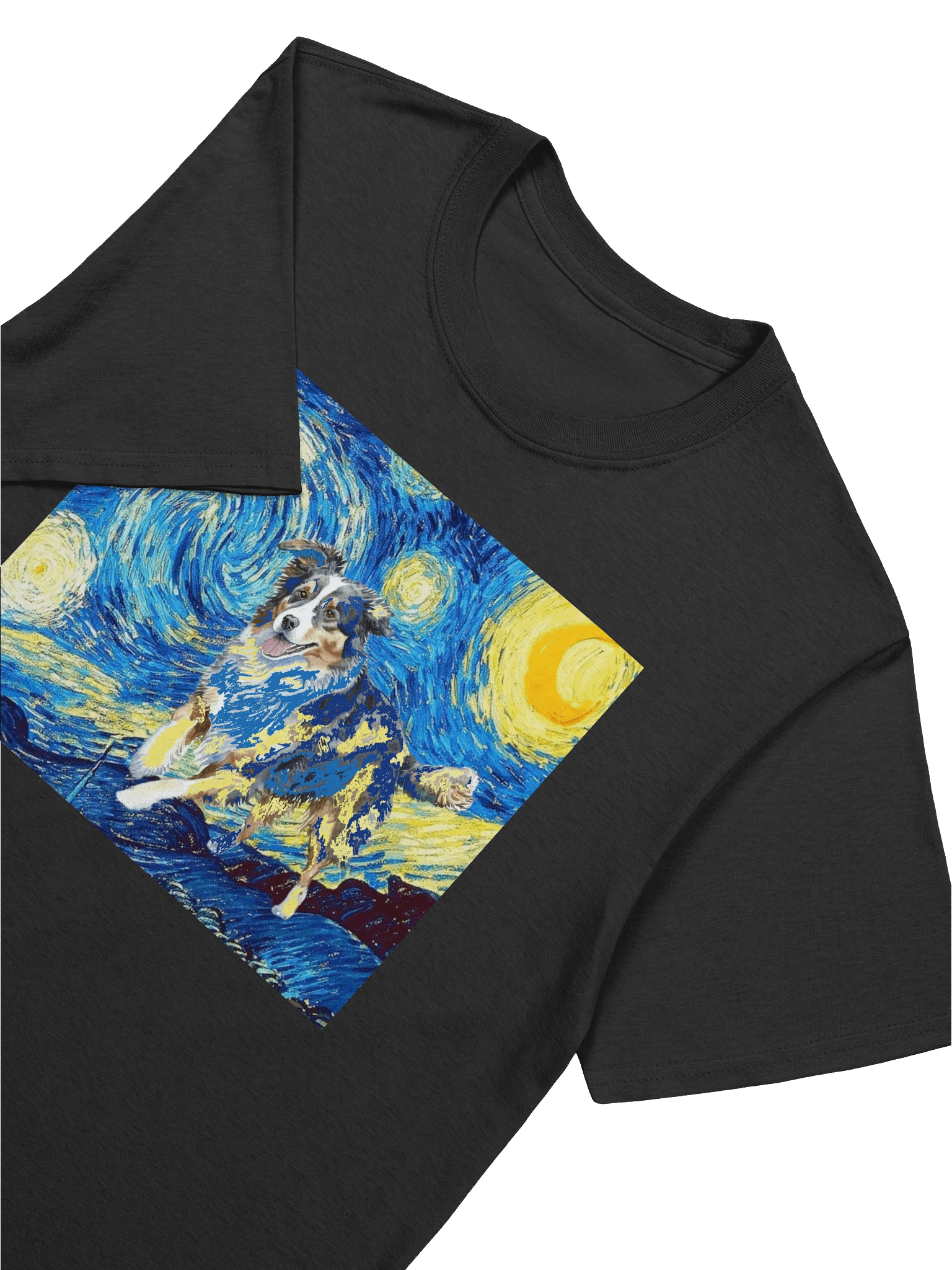 Australian Shepherd Starry Night Camouflage Dog Art T-Shirt product image (28)