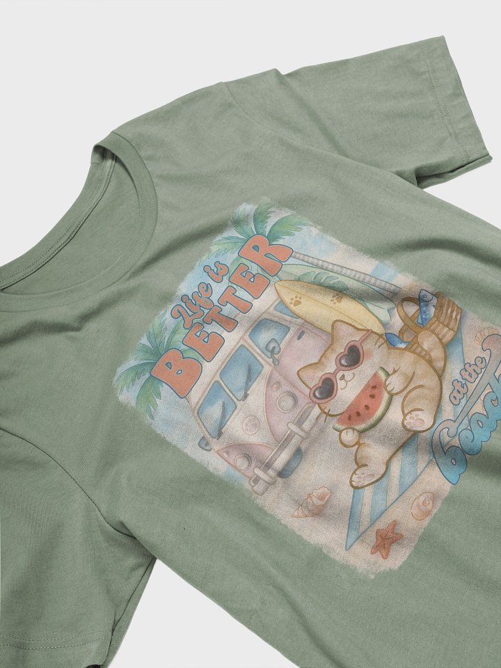 Summer Surf Cat -Unisex Tee Lightweight product image (7)