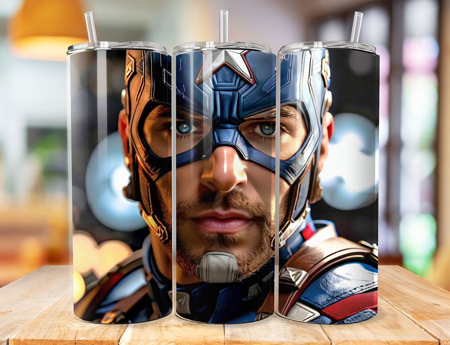 Captain America 20 oz Stainless Steel Tumbler – Marvel’s Sentinel of Liberty Design product image (1)