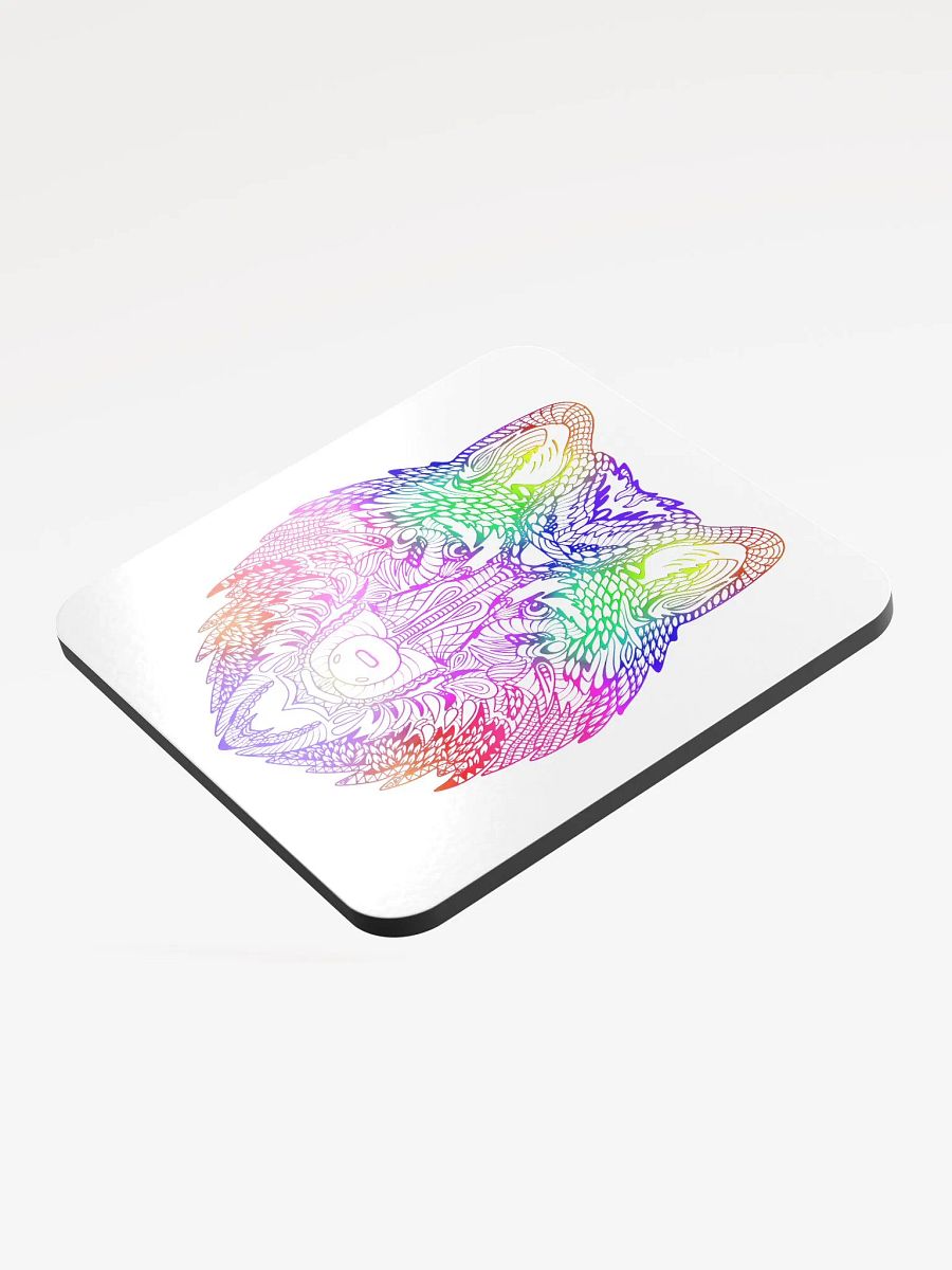 Psychedelic Wolf Glossed Cork Coaster product image (3)