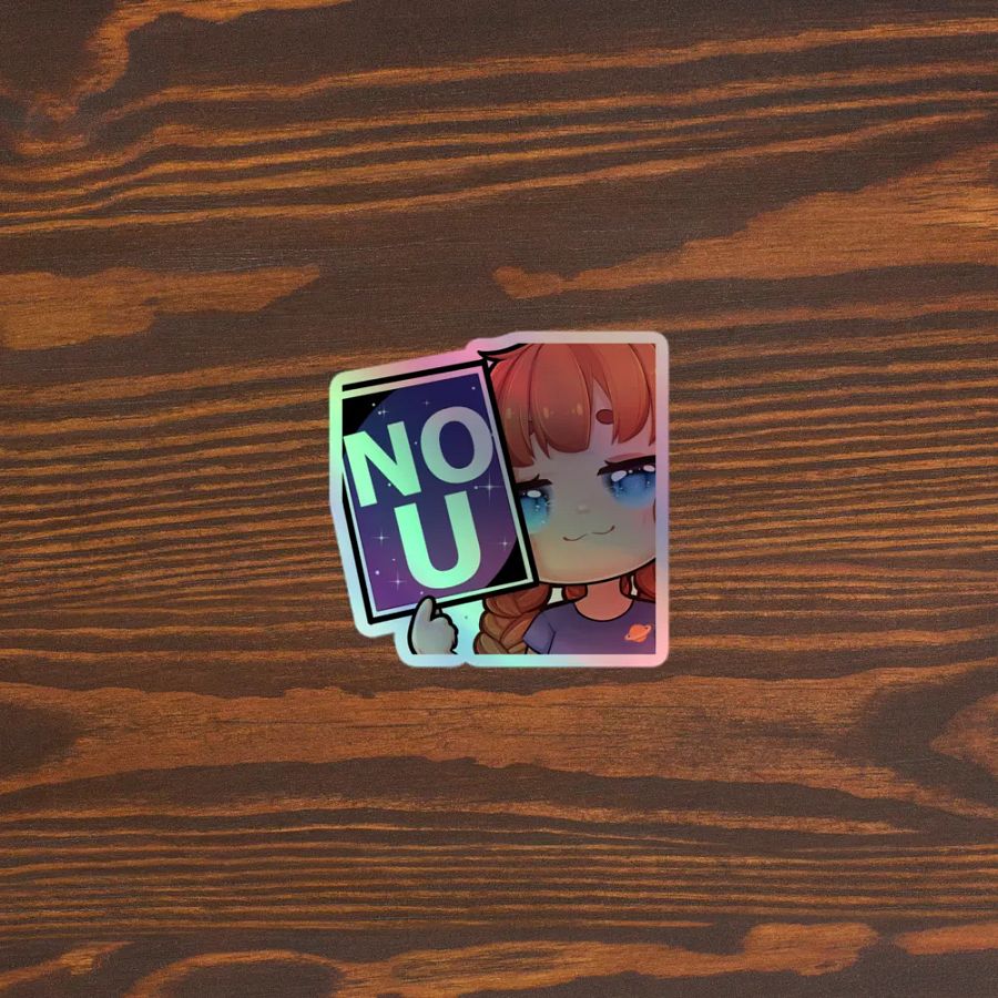Playful 'NO U' Holographic Sticker Set product image (5)