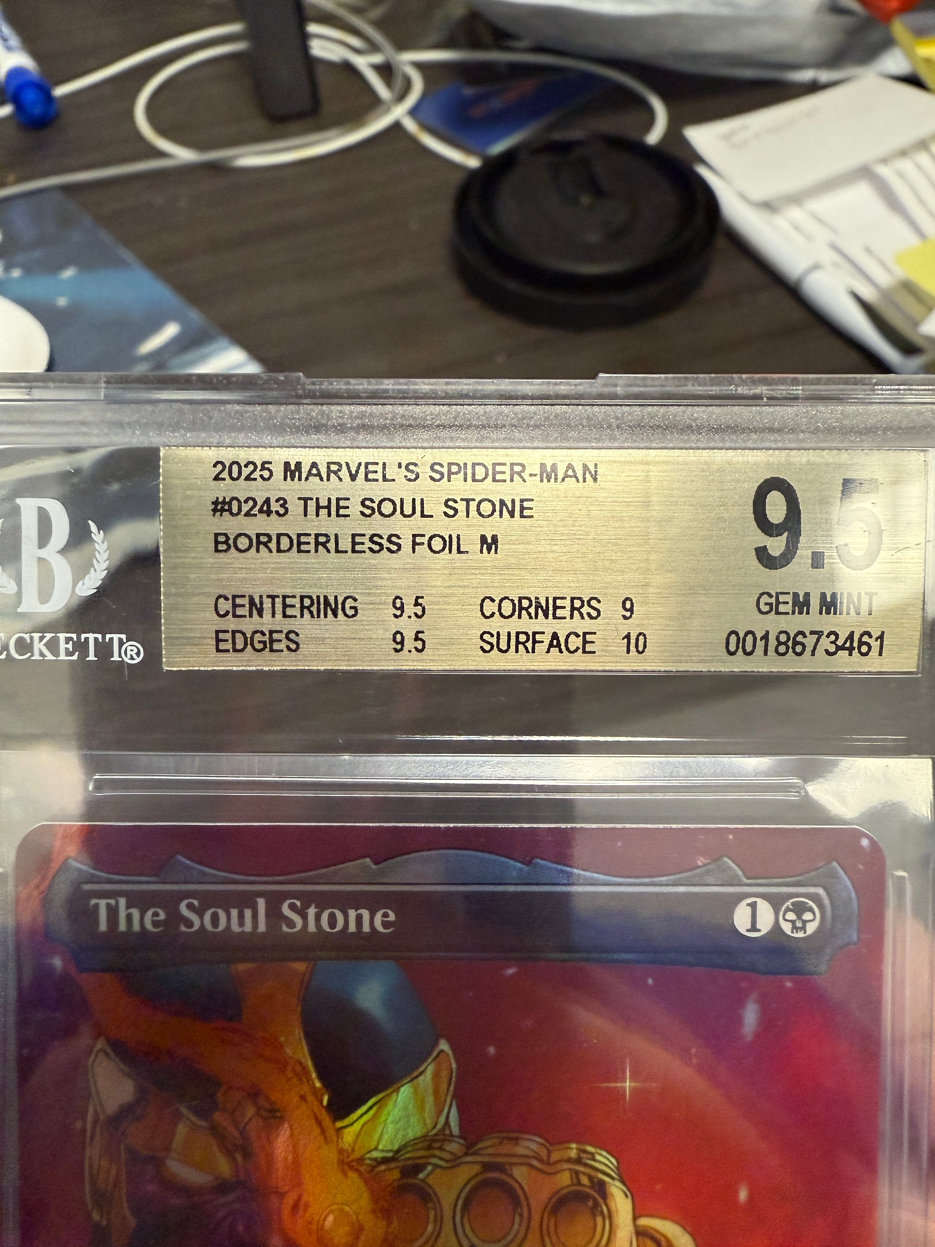 The Soul Stone (Borderless Foil) – Beckett 9.5 Gem Mint | 2025 Marvel’s Spider-Man MTG Crossover | Legendary Infinity Stone product image (3)