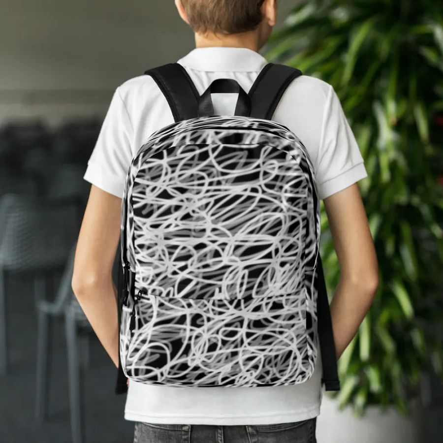 Squiggled zebra backpack product image (5)