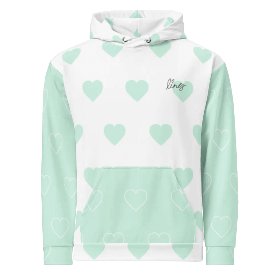 Lingling Kwong Heart Design Unisex Hoodie (White & Blue) product image (6)