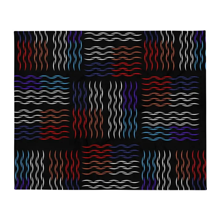Colorful Squiggley Lines Artistic Design Throw Blanket product image (2)