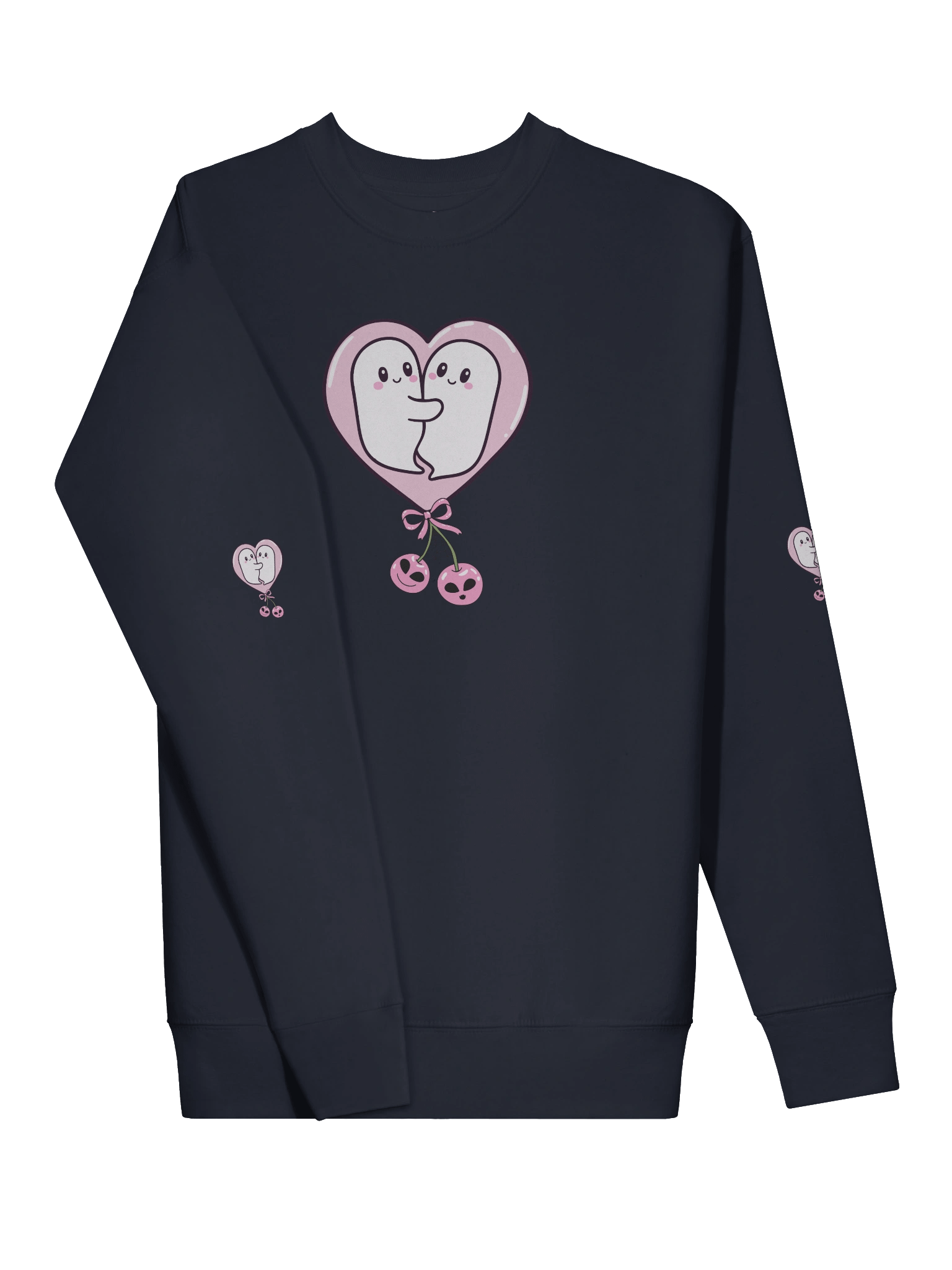 Cute Ghosts in Love Sweatshirt – Heart & Cherries product image (24)