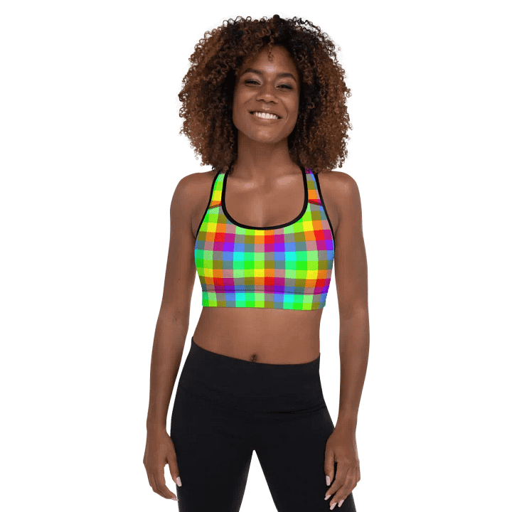 Rainbow Checker Sports Bra product image (2)