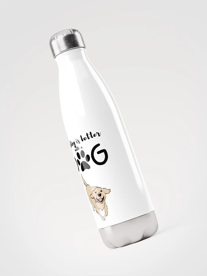 Investing is better with a dog - Stainless Steel Water Bottle product image (1)