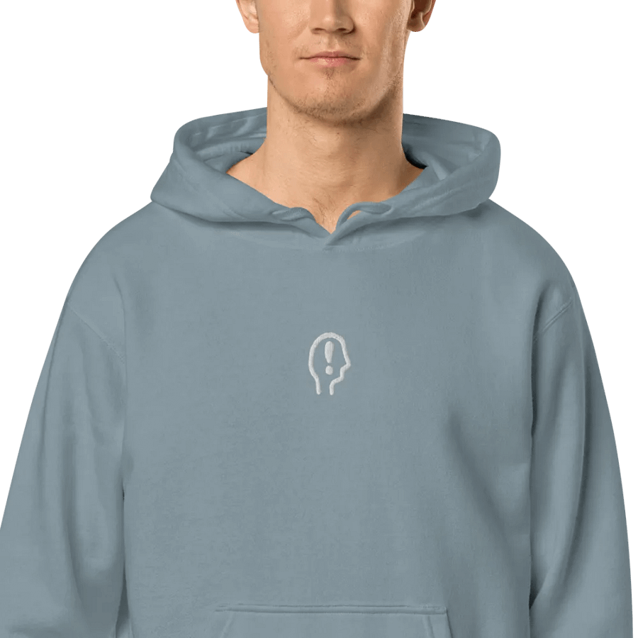 EXCLAIMING MENTALLY (C. white) embroidered pigment hoodie product image (4)