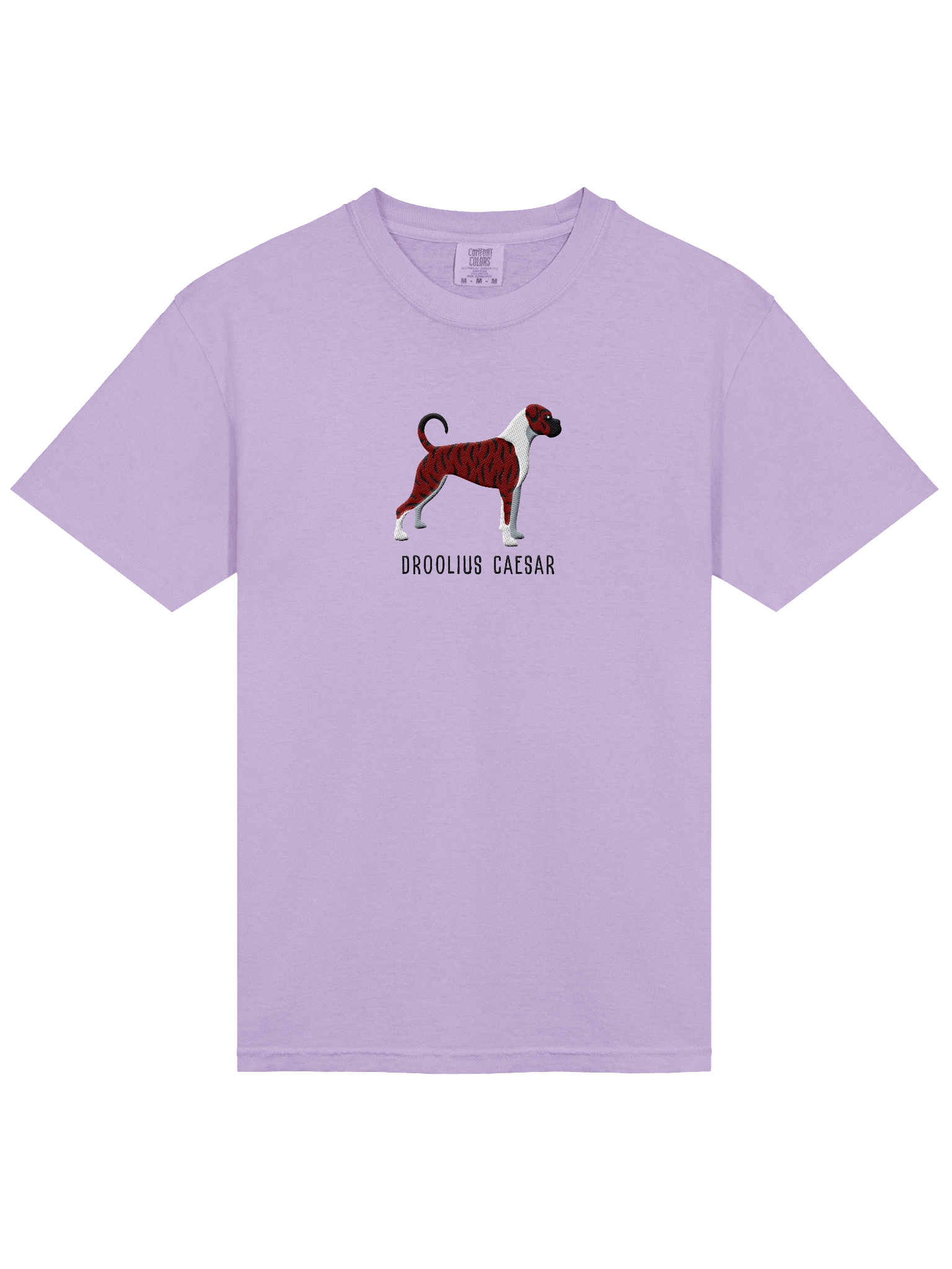Droolius Caesar T-Shirt(Embroidered) of a Boxer(Brindle & White) product image (33)