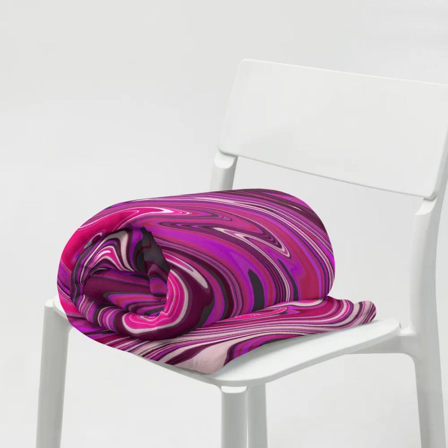 Throw Blanket - Pink and Purple Digital Fluid Art product image (9)
