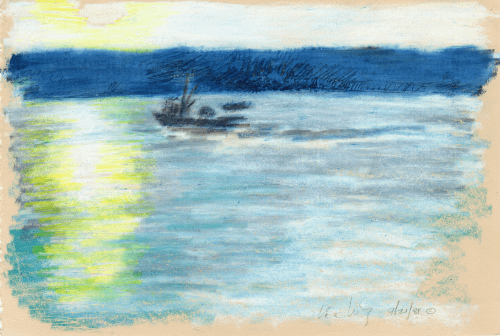 Fishing Boat at Sunset Print product image (1)