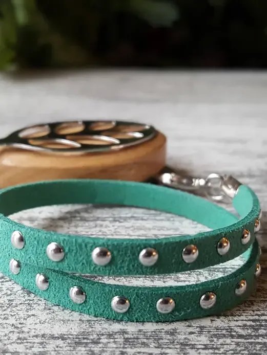 Caribbean Faux Suede Stud Wrap Bracelet | Handmade Accessory for Bellabeat Leaf Urban & Ivy product image (1)