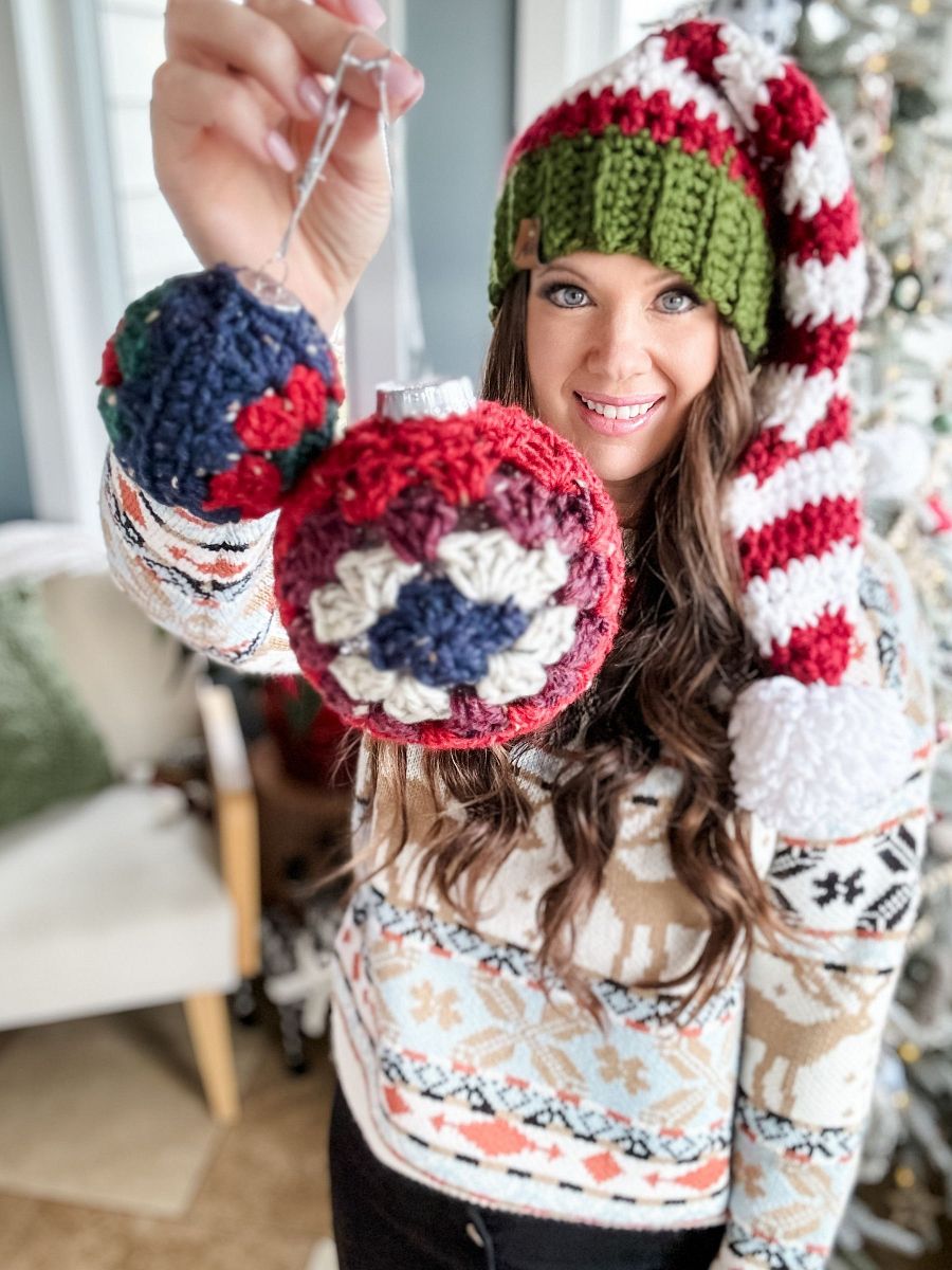 Granny Square Ball, Christmas Ornament Crochet Pattern product image (8)