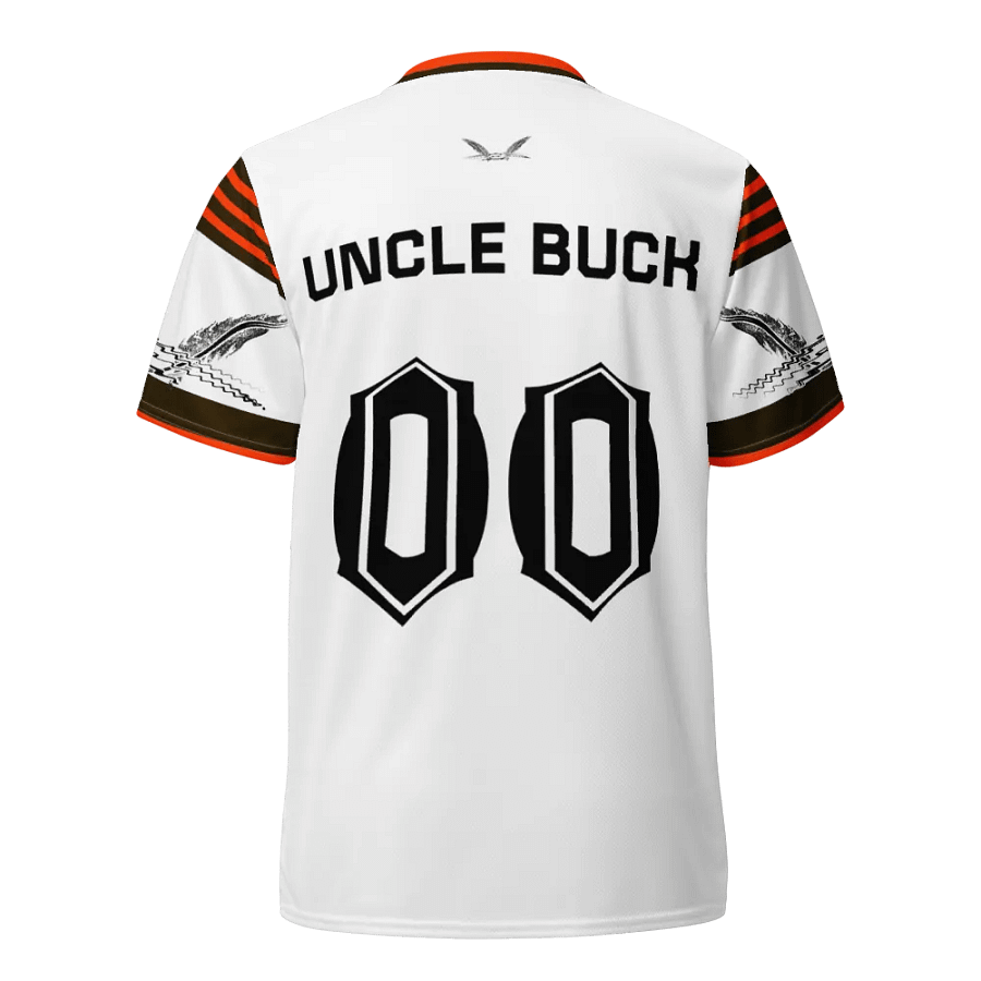Capital UNCLE BUCK - White - Black HApex Gear Black Logo - Recycled Unisex Sports Jersey product image (10)