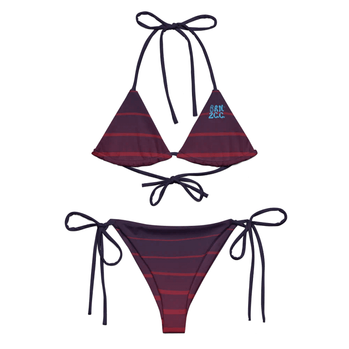 Purple Stripes String Bikini Set – BOURNE to Cape Cod™ | Blue Logos product image (2)