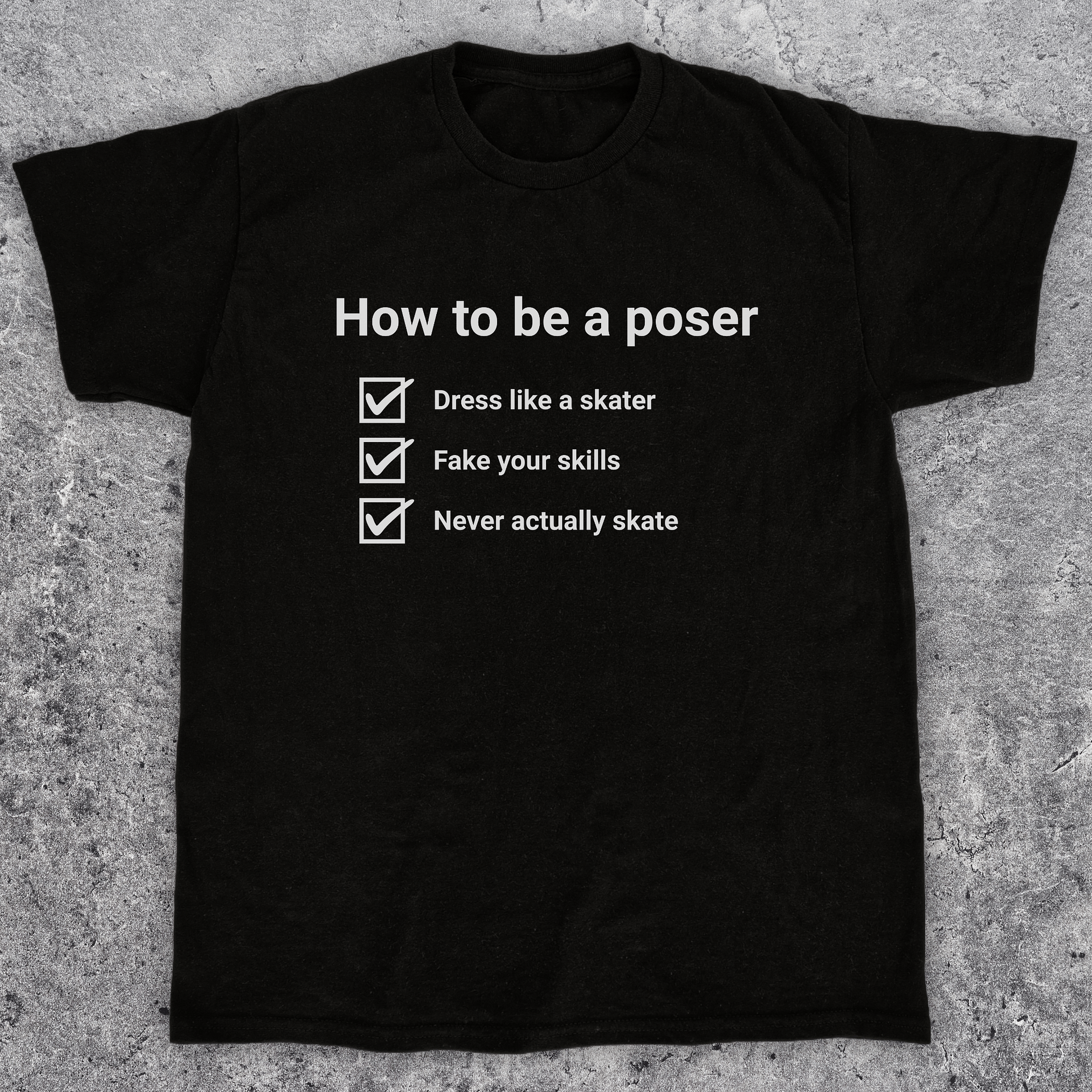 How to be a poser, Funny skateboarding t-shirt, Unisex product image (1)