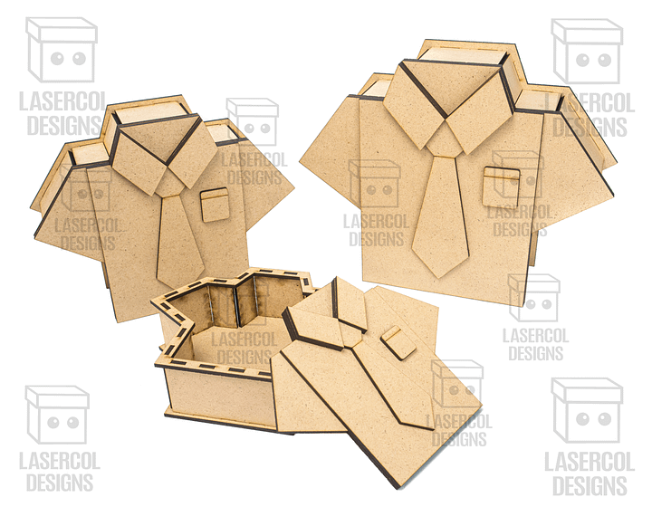 Shirt and Tie Box (3 Sizes) - Laser Cut Files product image (2)
