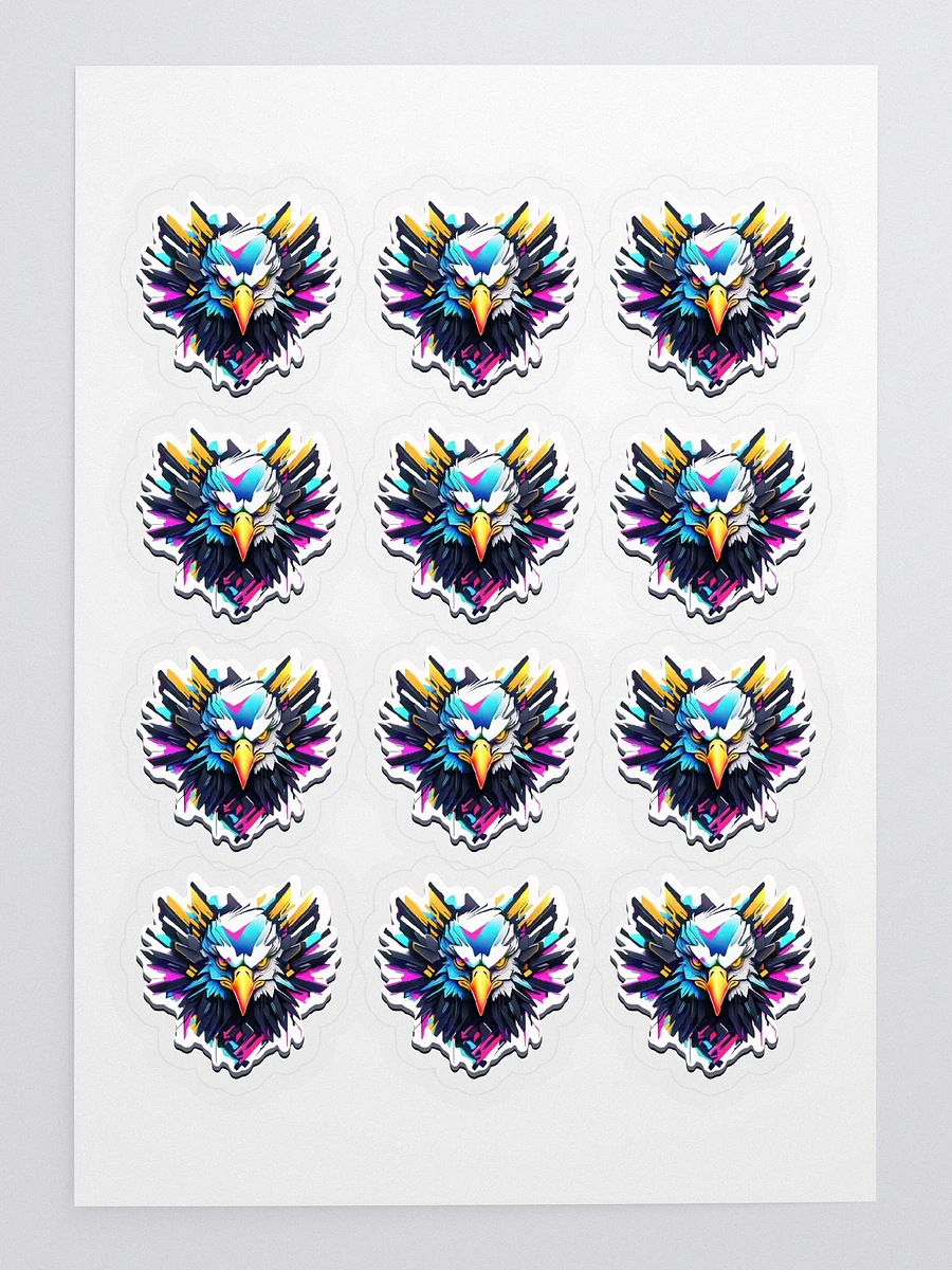 Bald Eagle, Heart-Shaped, Graffiti-Style Sticker Set of 12 product image (1)