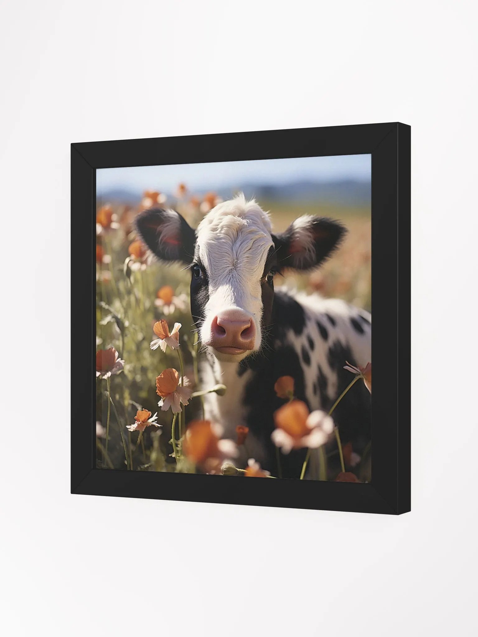 Cow In a Field of Flowers Farm Animal Wall Art product image (25)