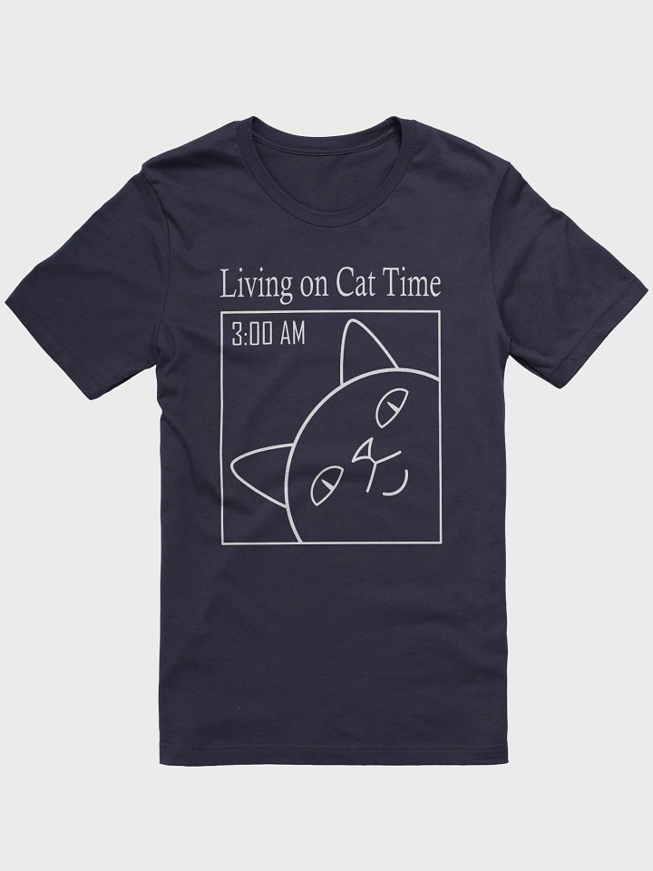 Living on Cat Time (White Print) - Unisex Adult Super Soft Lightweight T-shirt product image (4)