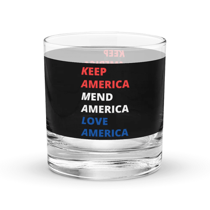 K A M A L A Red, White and Blue on Black Chromatic Rocks Glass product image (1)