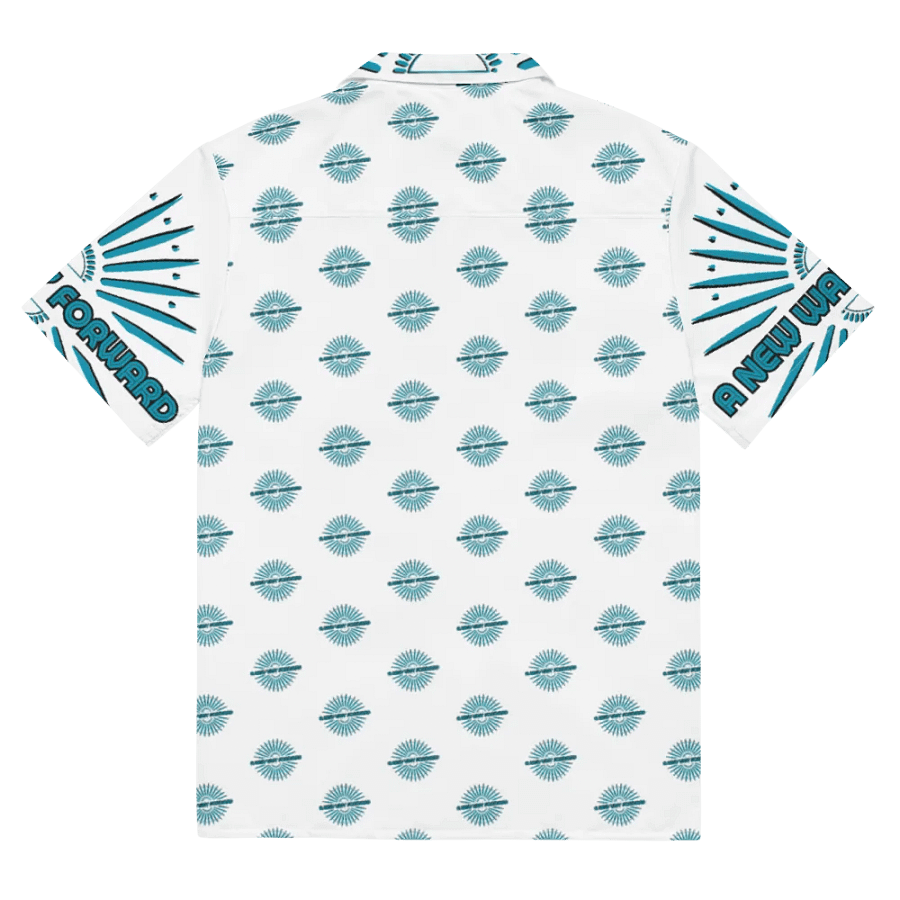 A NEW WAY FORWARD Turquoise Geometric Hawaiian Shirt product image (11)