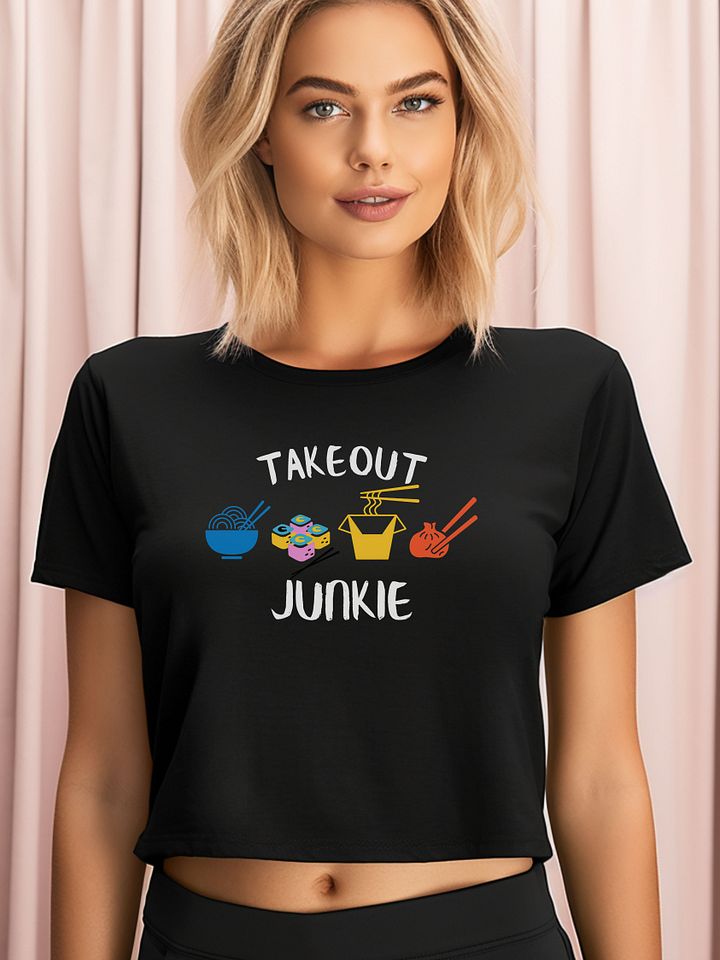 Takeout Junkie - Asian Food - Black - AS Colour Women's Premium Crop Top product image (1)