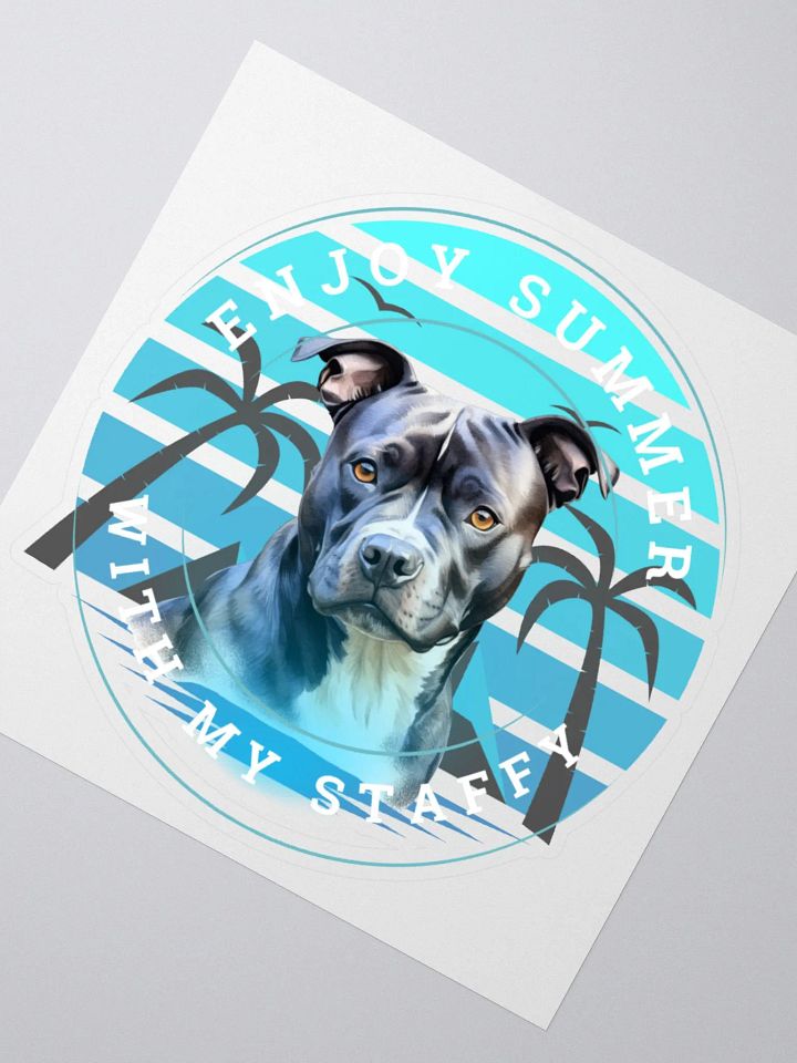 Enjoy Summer With My Staffy Kiss Cut Sticker product image (6)