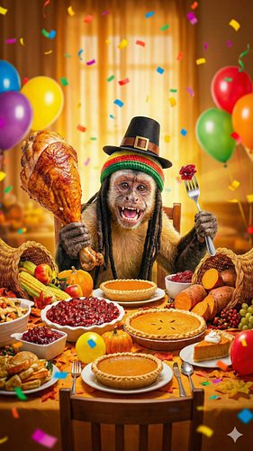 DEEP FRYING A TURDUCKEN (GONE WRONG)🦃 #thanksgiving #rasta #monkey #funny #ai